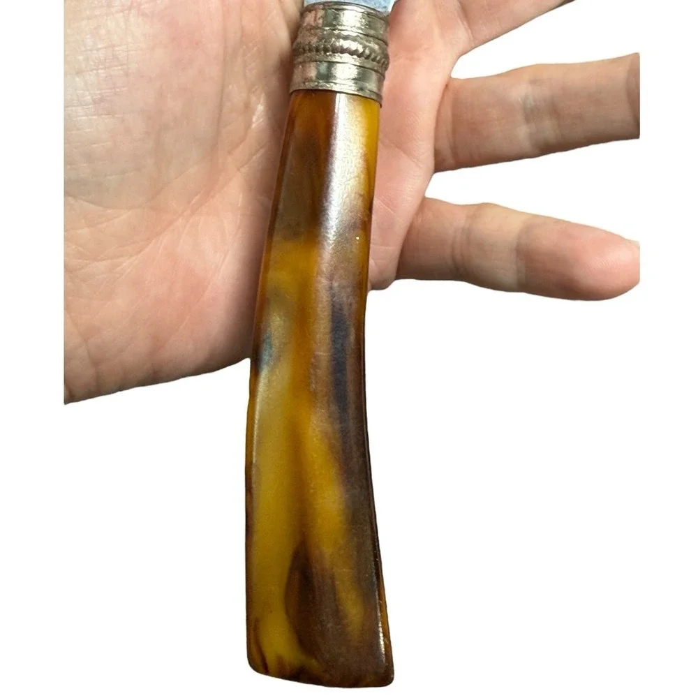 Vintage Serrated Knife Bakelite‎ Handle Butterscotch Swirl Retro Kitchen